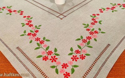 Ręcznie haftowana serweta  " Magia natury "