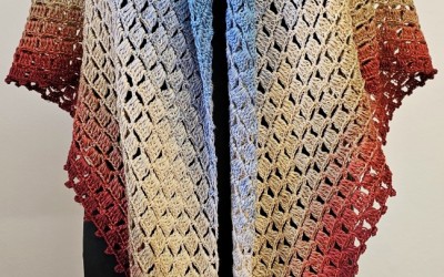 Chusta szydełkowa ombre.