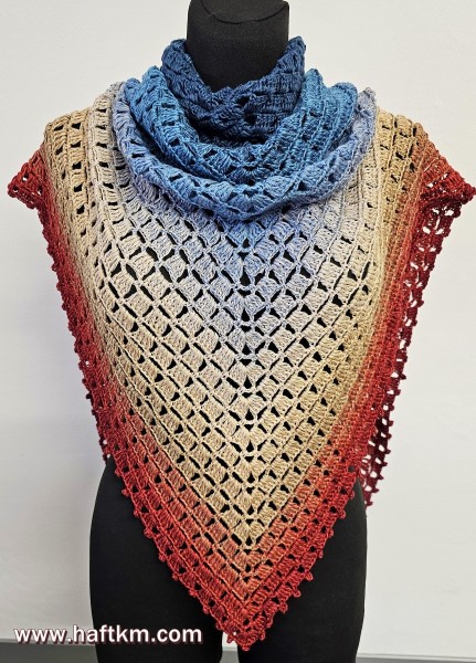 Chusta szydełkowa ombre.