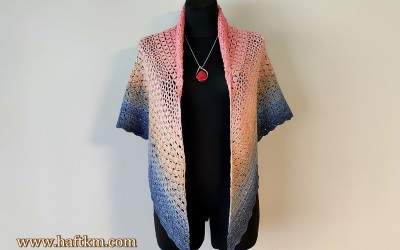 Chusta na szydełku ombre.