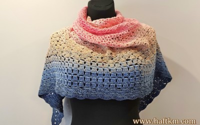 Chusta na szydełku ombre.