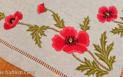 Ekskluzywny bieżnik. "Bukiet polnych maków "