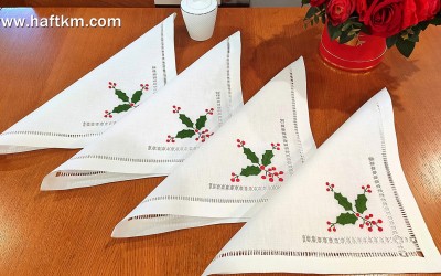 Ekskluzywne serwetki obiadowe " Ostrokrzew " 