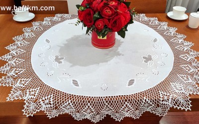 Ekskluzywny obrus lniany "Kwiat lotosu"