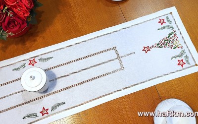 Bieżnik świąteczny " Choinka listki "