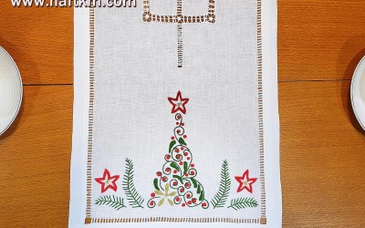 Bieżnik świąteczny " Choinka listki "