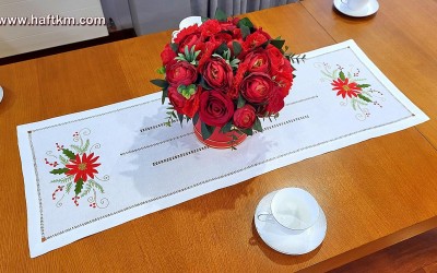  Bieżnik ręcznie haftowany " Gwiazda Betlejemska"