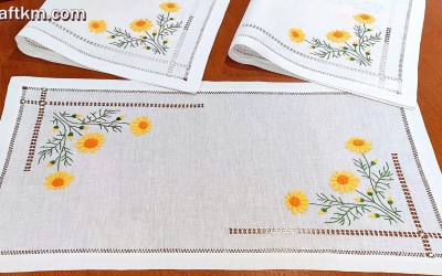 Bieżnik żółte margaretki