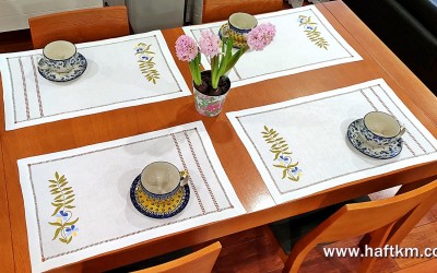 Podkładka obiadowa " Liść z kwiatami"