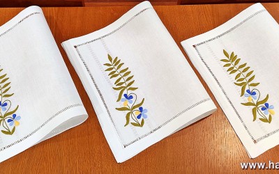 Podkładka obiadowa " Liść z kwiatami"