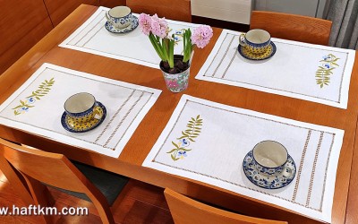 Podkładka obiadowa " Liść z kwiatami"