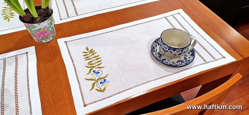 Podkładka obiadowa " Liść z kwiatami"